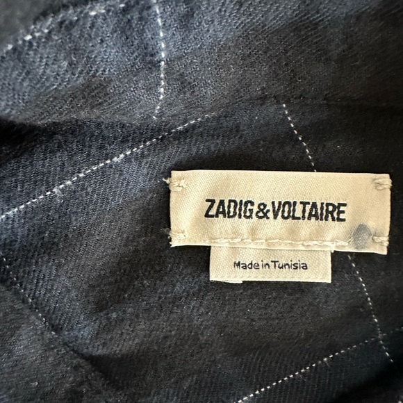 Zadig & Voltaire Men's Stanael Check Plaid Long Sleeve Button Down Shirt Size M - Picture 8 of 9